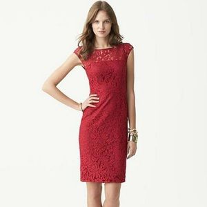 Banana Republic Red Lace Sheath Dress NWT